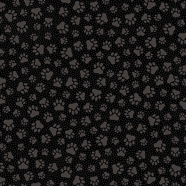  MM - Quilting Illusions / Paw Prints / Black / 26762-J