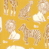 Moda Fabrics - Safari / Animal Names / Yellow / 20642-18