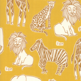  Moda Fabrics - Safari / Animal Names / Yellow / 20642-18