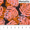 Banyan Batiks - Tapa Cloth Leaf / Metallic / 80253-57 Orange