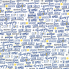 Moda Fabrics - Harmony / Positive Words /  Blue / 5696-11
