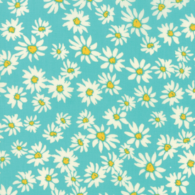  Moda Fabrics - Painted Garden / Birds / Daisy / Blue / 11812-15