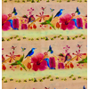 Clothworks - Flower Talk - Masha D'yans - Birds & Bee Stripe / Light Orange / y3008-35