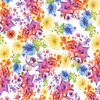 Clothworks - Flower Talk - Masha D'yans - Rainbow Floral / White / y3010-1