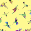 Clothworks - Flower Talk - Masha D'yans - Hummingbirds / Yellow / y3011-8