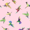 Clothworks - Flower Talk - Masha D'yans - Hummingbirds / Pink / y3011-41