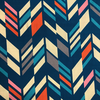 Barkcloth - Kokka - Chevrons / Blue / BCF06