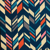 Barkcloth - Kokka - Chevrons / Blue / BCF06