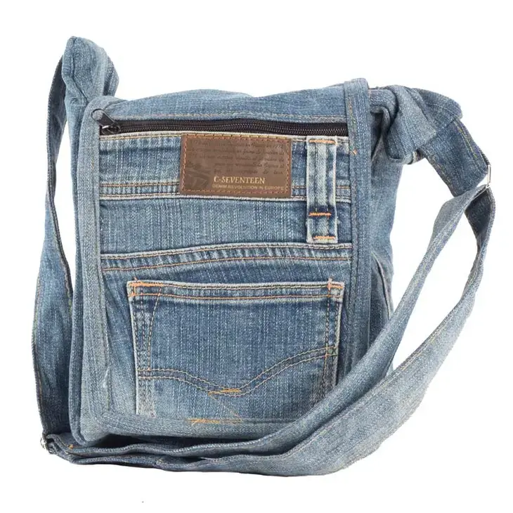 Classic jean denim purse small shoulder bag zippered 10x10 Beautiful  Hummingbird | eBay