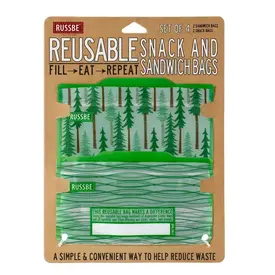  Russbe - Reusable Snack and Sandwich Bags / Forest  (4pc)