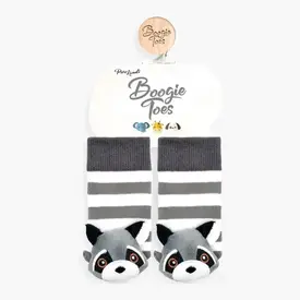  Boogie Toes - Baby Rattle Socks / Raccoon (1-2year)
