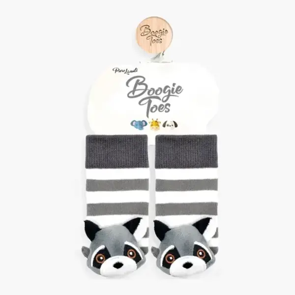  Boogie Toes - Baby Rattle Socks / Raccoon (1-2year)