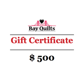  Bay Quilts - $500 - Gift Card