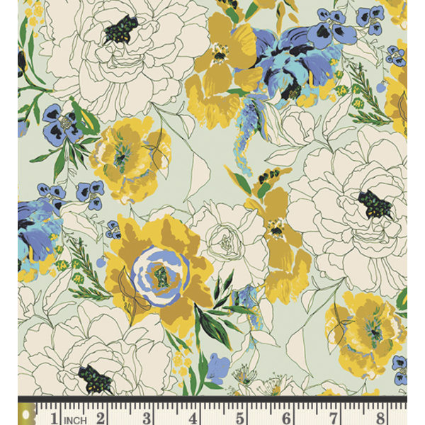 Art Gallery Fabrics Art Gallery - Flannel / Charlottes Garden / Mist / F36700a