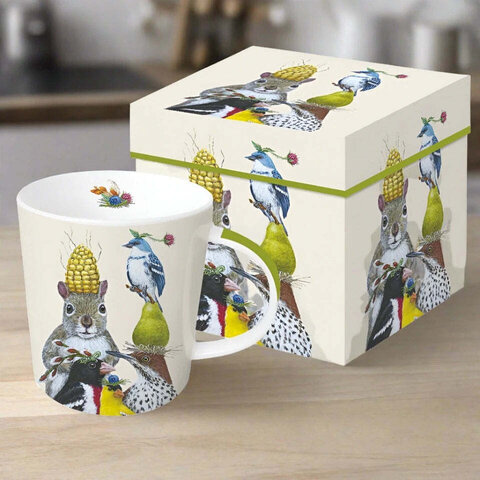 Mug In Gift Box / Squirrel and Birdies