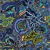 Paintbrush Studios - Walkabout 2 /  12014352  Kangaroos - Blue