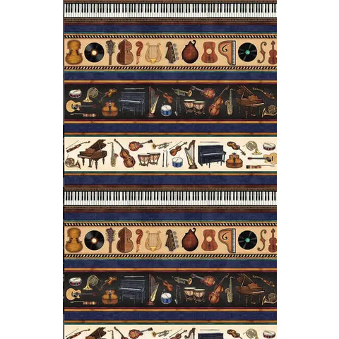 QT Fabrics - Tiny Tunes Instrument Stripe