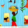 QT Fabrics - Julia Cairns / Joyful Days / Scenic Toss / Blue / 20669-Q