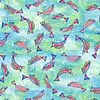 QT Fabrics - Julia Cairns / Joyful Days / Fish Toss / Blue Green / 20672-BH