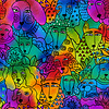 Laurel Burch - Kindred Canines / Watching You / Y3706-55 / Multi Color