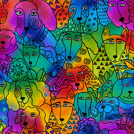 Laurel Burch Laurel Burch - Kindred Canines / Watching You / Y3706-55 / Multi Color