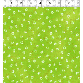 Laurel Burch Laurel Burch - Kindred Canines /  Paw Prints /  Y3711-19M / Dark Lime Metallic