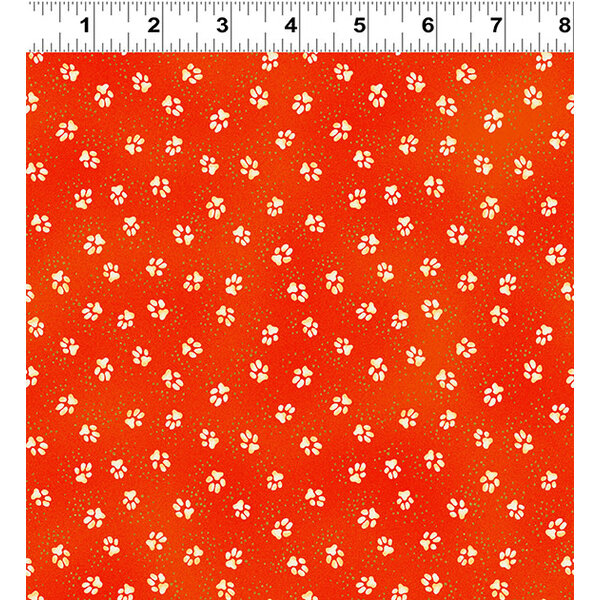 Laurel Burch Laurel Burch - Kindred Canines /  Paw Prints / Y3711-37M / Dark Orange Metallic