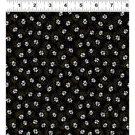 Laurel Burch Laurel Burch - Kindred Canines /  Paw Prints / Y3711-3M / Black Metallic