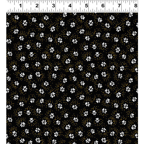 Laurel Burch - Kindred Canines /  Paw Prints / Y3711-3M / Black Metallic