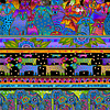 Laurel Burch - Kindred Canines / Pictorial Stripe / Y3705-55M / Multi Color Metallic