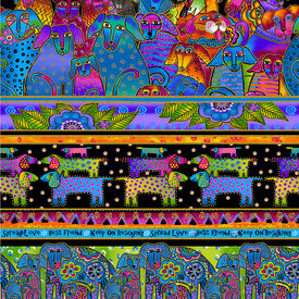 Laurel Burch Laurel Burch - Kindred Canines / Pictorial Stripe / Y3705-55M / Multi Color Metallic