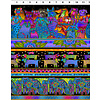 Laurel Burch - Kindred Canines / Pictorial Stripe / Y3705-55M / Multi Color Metallic