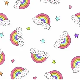 Andover Fabrics Andover - Believe - Rainbows / White / A-9904-L