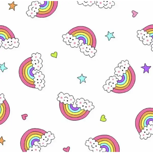 Andover Fabrics Andover - Believe - Rainbows / White / A-9904-L