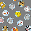 Andover - Penpals / Animal Bubbles / Grey / 348-C