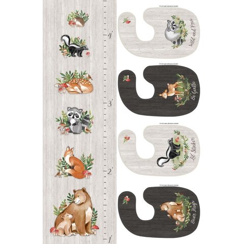 PANEL - Woodland Adventures Height Chart / 27 x 42"