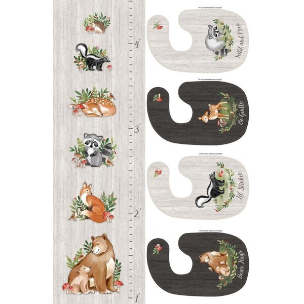  PANEL - Woodland Adventures Height Chart / 27 x 42"