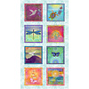 Clothworks - Zen / 24" Panel w/9" Blocks Y3760-103 Light Teal