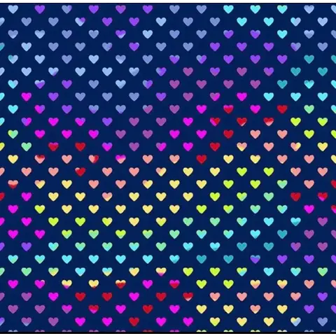 Andover - Mini Hearts / Rainbow / Navy / A-9793-K