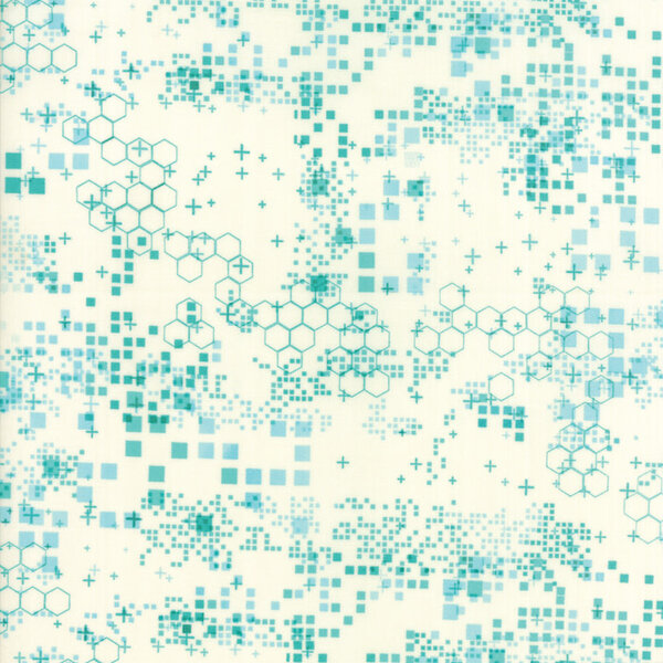  Moda Fabrics - Modern Colorbox / Zen Chic / Boxes / Teal / 1642-18