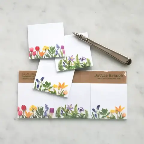 Bottle Branch - Sticky Notes - 3 Pack - Colorful Spring Flowers