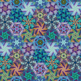 Northcott Fabrics Northcott - Crystal Sea / Kaleidoscope / Dark Blue Multi / DP27523-44