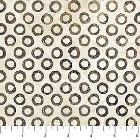 Northcott Fabrics Northcott - Stonehenge Retro Vibes / Rings Beige Black / 27746-12