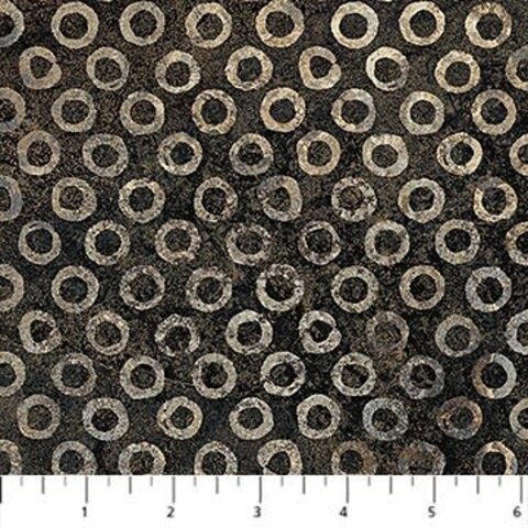 Northcott - Stonehenge Retro Vibes / Rings Black Slate / 27746-99