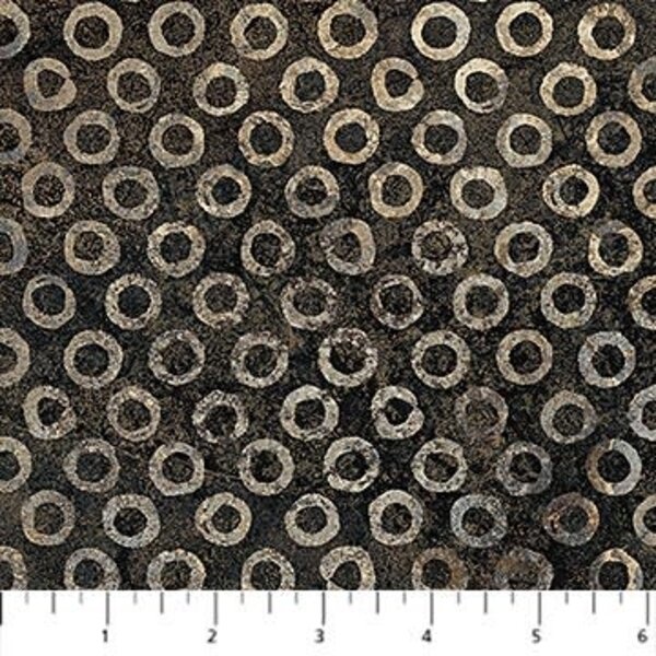 Northcott Fabrics Northcott - Stonehenge Retro Vibes / Rings Black Slate / 27746-99