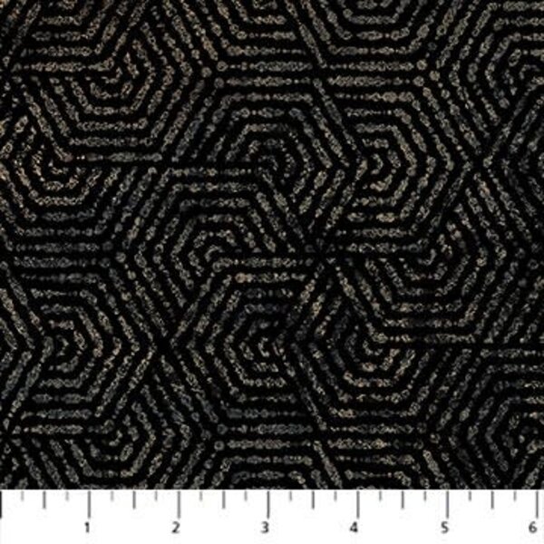 Northcott Fabrics Northcott - Stonehenge Retro Vibes /  Hexie Black / 27743-99