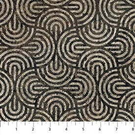 Northcott Fabrics Northcott - Stonehenge Retro Vibes /  Semi-Circles Black Multi / 27742-99