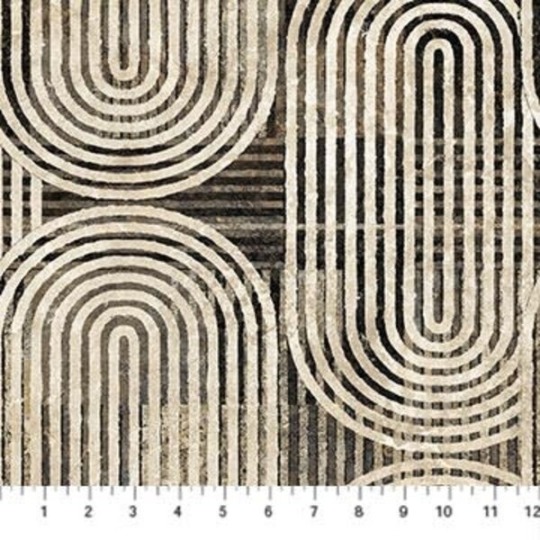 Northcott Fabrics Northcott - Stonehenge Retro Vibes / Groovy Black Multi / 27740-99