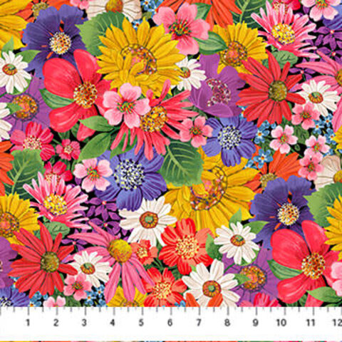 Northcott - Hide And Seek / Large Flowers /  DP27648-23