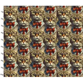 Ivan Guaderrama 3 Wishes Fabrics - Purrfectly Playful / Distinguished Gentleman Cats / 22968